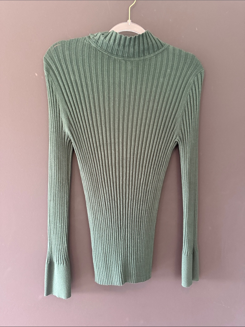 Ribbed Mock Neck Sweater - Emerald Green